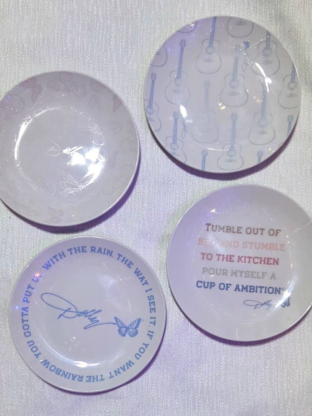 DOLLY PARTON DESSERT PLATES--SET OF 4--NEW!!!